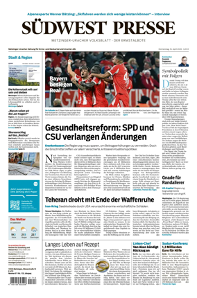 Cover of Sudwest Presse - Metzinger Uracher Volksblatt - Der Ermstalbote
