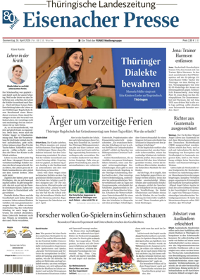 Cover of Thuringische Landeszeitung (Eisenach)