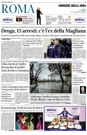 Cover of Corriere della Sera (Roma)