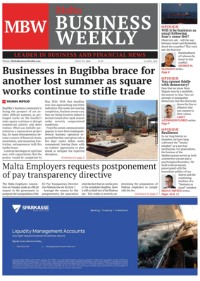 Cover of The Malta Business Weekly