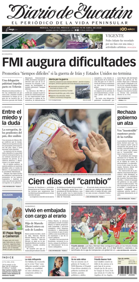 Cover of Diario de Yucatan