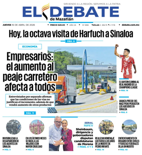 Cover of El Debate de Mazatlan