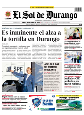 Cover of El Sol de Durango