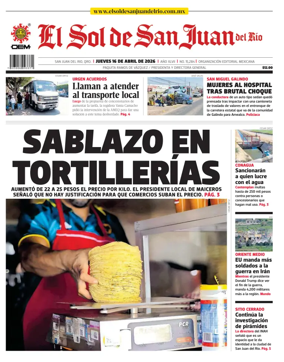 Cover of El Sol de San Juan del Rio