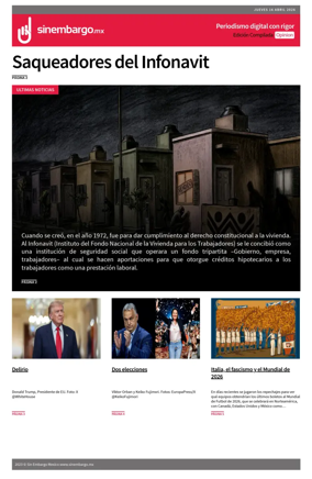 Cover of Sin Embargo Opinion