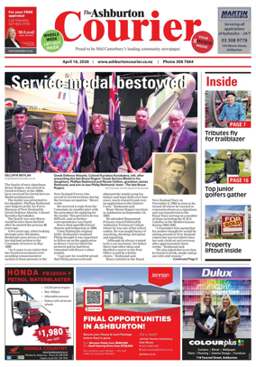 Cover of Ashburton Courier