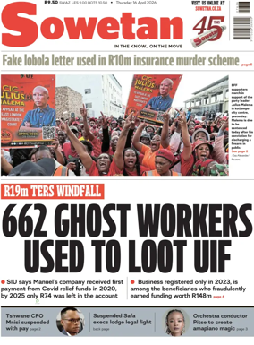 Cover of Sowetan