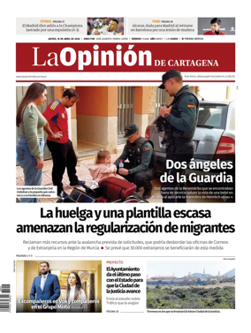 Cover of La Opinion de Murcia (Cartagena)