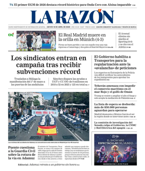 Cover of La Razon (Levante)