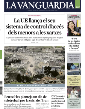 Cover of La Vanguardia (Catalonia - 1st edition)