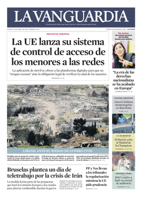 Cover of La Vanguardia