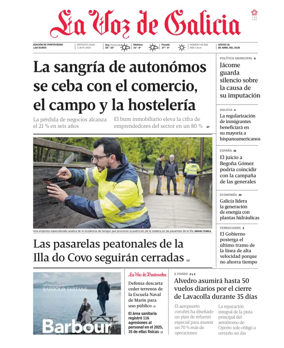Cover of La Voz de Galicia (Pontevedra)