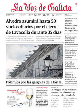 Cover of La Voz de Galicia (Santiago)