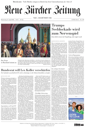 Cover of Neue Zurcher Zeitung