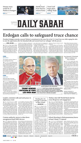 Cover of Daily Sabah (Turkey)