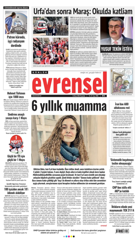 Cover of Evrensel Gazetesi