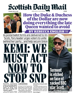 Cover of Scottish Daily Mail