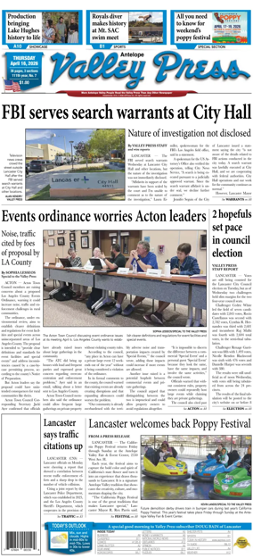 Cover of Antelope Valley Press