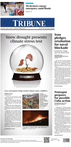 Cover of Great Falls Tribune