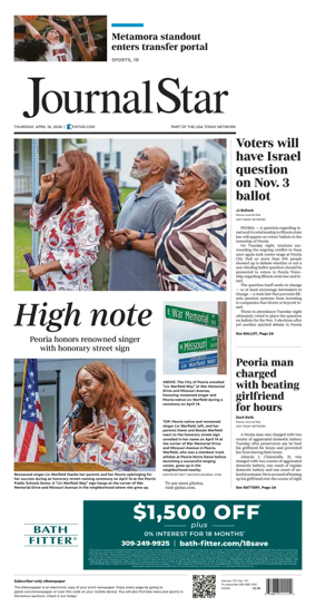 Cover of Journal Star (Peoria)