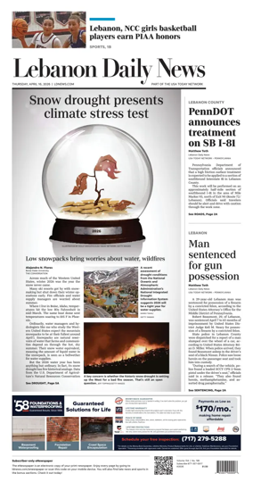 Cover of Lebanon Daily News