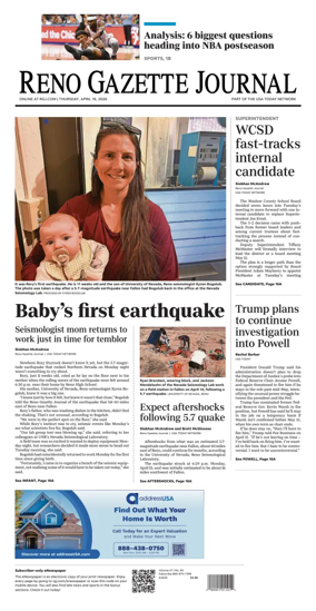 Cover of Reno Gazette Journal