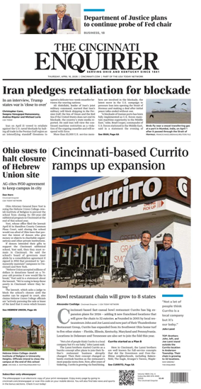 Cover of The Cincinnati Enquirer