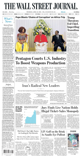 Cover of The Wall Street Journal