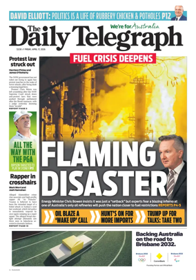 Cover of The Daily Telegraph (Sydney)