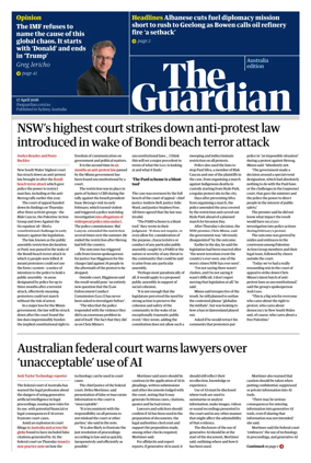 Cover of The Guardian Australia