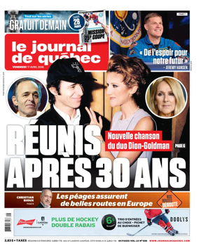 Cover of Le Journal de Quebec