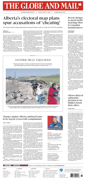 Cover of The Globe and Mail (Ottawa/Quebec Edition)