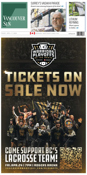 Cover of Vancouver Sun