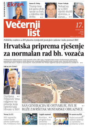 Cover of Vecernji list BiH