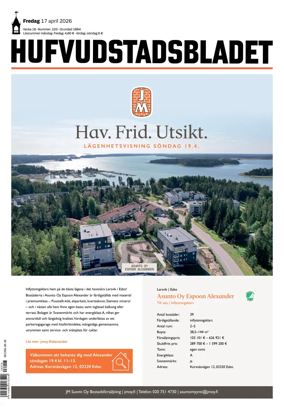 Cover of Hufvudstadsbladet