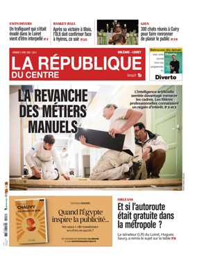 Cover of La Republique du Centre (Orleans - Loiret))