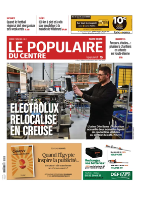 Cover of Le Populaire du Centre (Haute-Vienne)