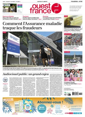 Cover of Ouest-France (Fougeres Vitre)
