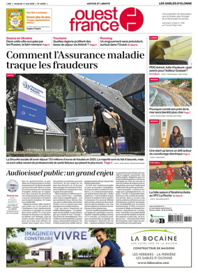 Cover of Ouest France (Les Sables-d'Olonne)