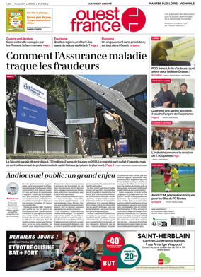 Cover of Ouest France (Nantes / Sud-Loire / Vignoble)