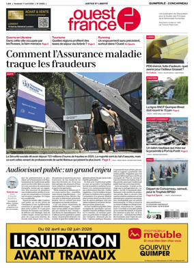 Cover of Ouest-France (Quimperle Concarneau)