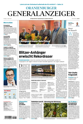 Cover of Oranienburger Generalanzeiger