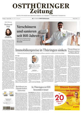 Cover of Ostthuringer Zeitung (Posneck)