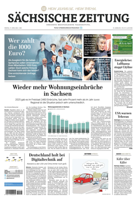Cover of Sachsische Zeitung (Dresden)