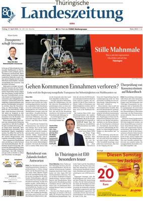Cover of Thuringische Landeszeitung (Gera)