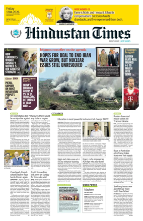 Cover of Hindustan Times (Delhi) - School