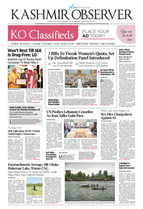 Cover of Kashmir Observer