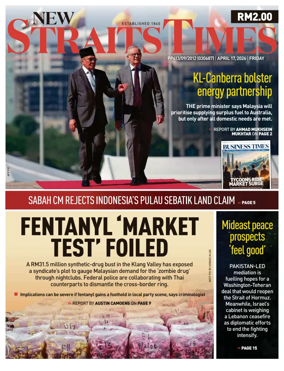 Cover of New Straits Times
