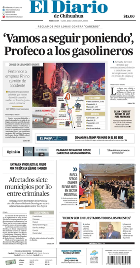 Cover of El Diario de Chihuahua