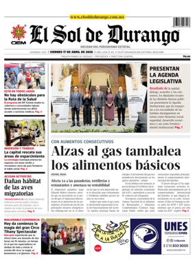 Cover of El Sol de Durango
